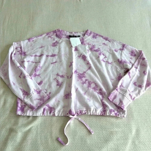NWT- DKNY PurpleTie Dye Pull Over with drawstring - size small - Picture 1 of 4
